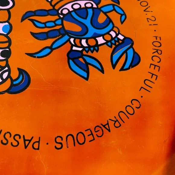 Vintage 70s orange Scorpio astrology tray - Picture 4 of 7